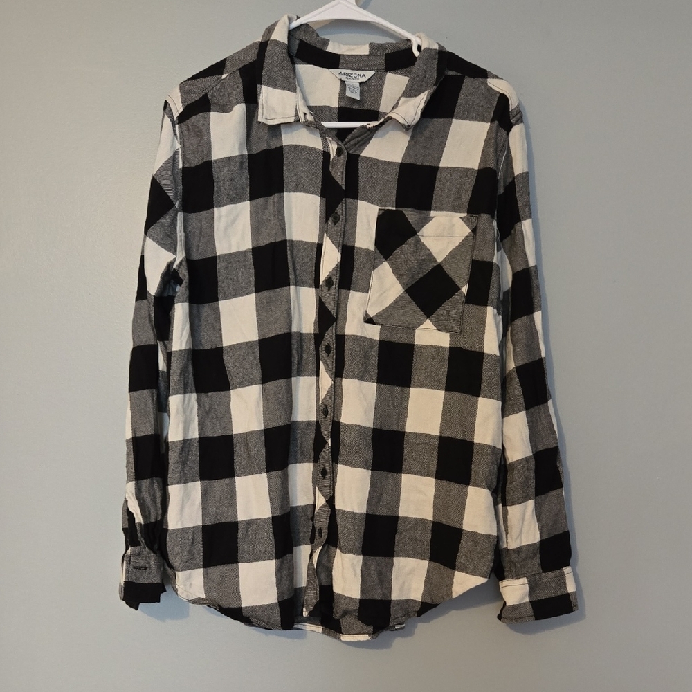 Arizona Jean Company Black and White Checkered Shirt
